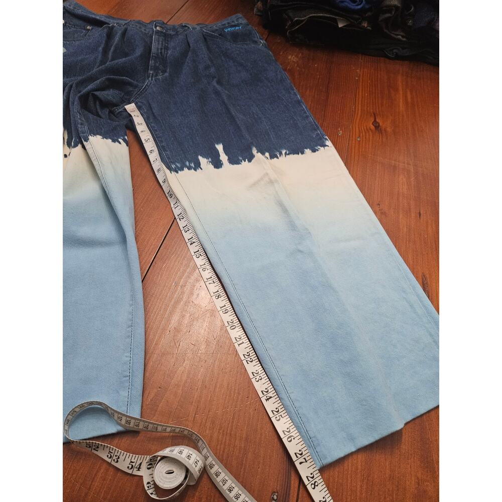 History Iceberg IT 42 US 37 Ombre Dip Dye Wide Leg Jeans Mens Made In Italy - Picture 5 of 14